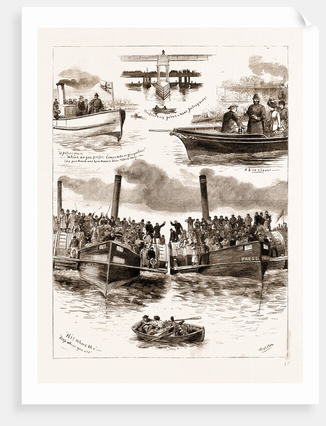 The Oxford And Cambridge Boat Race, Putney Bridge by Anonymous
