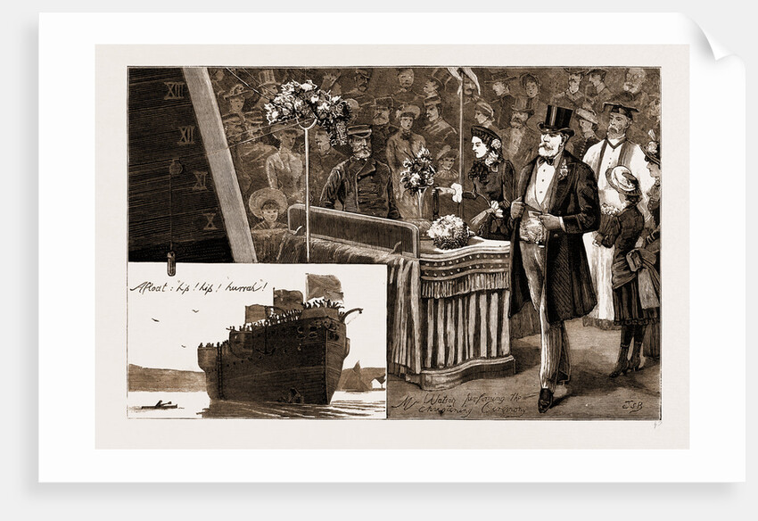 Launch Of H.M.S. Calypso At Chatham, UK by Anonymous