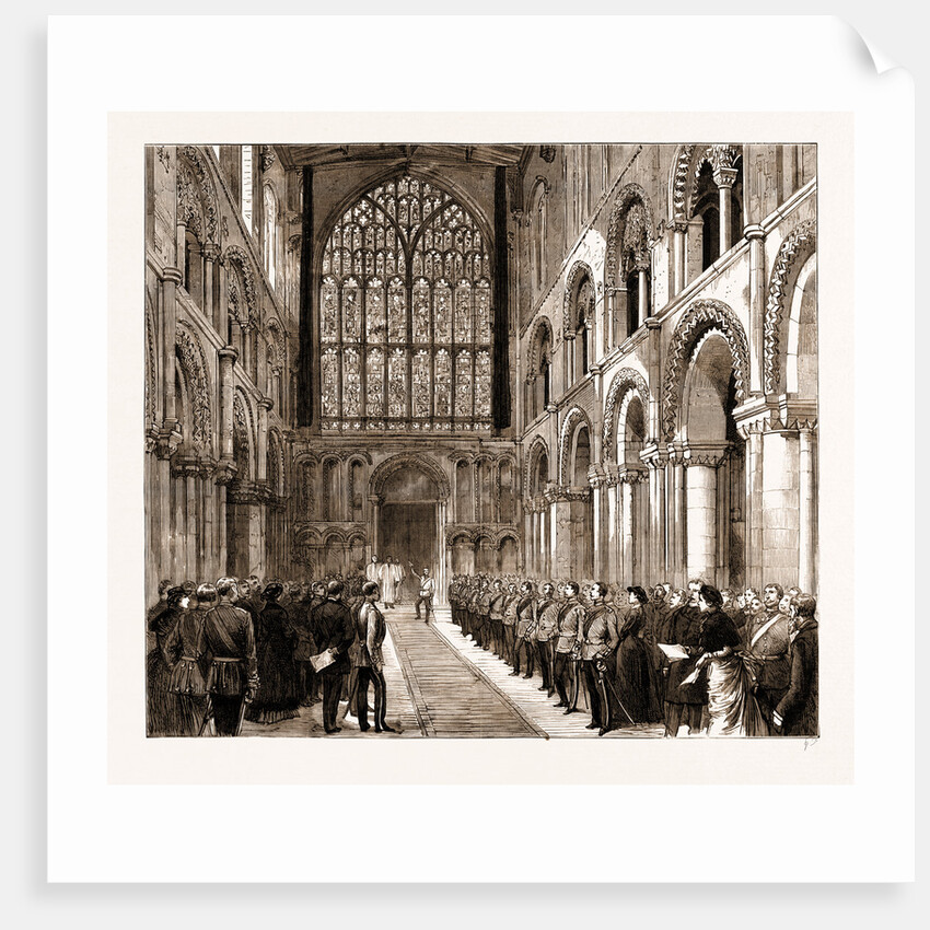 Lord Napier Of Magdala Unveiling In Rochester Cathedral A Memorial Window To The Officers And Men Of The Royal Engineers Who Fell In The South African And Afghan Campaigns, UK, 1883 by Anonymous
