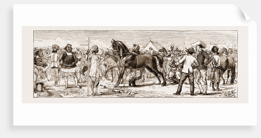 At An Indian Horse Fair: A Sketch At Muttra, 1883 by Anonymous
