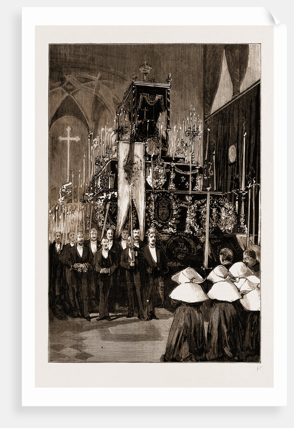 The Funeral Of The Late Comte De Chambord At Goritz, Germany: The Catafalque In The Cathedral, 1883 by Anonymous