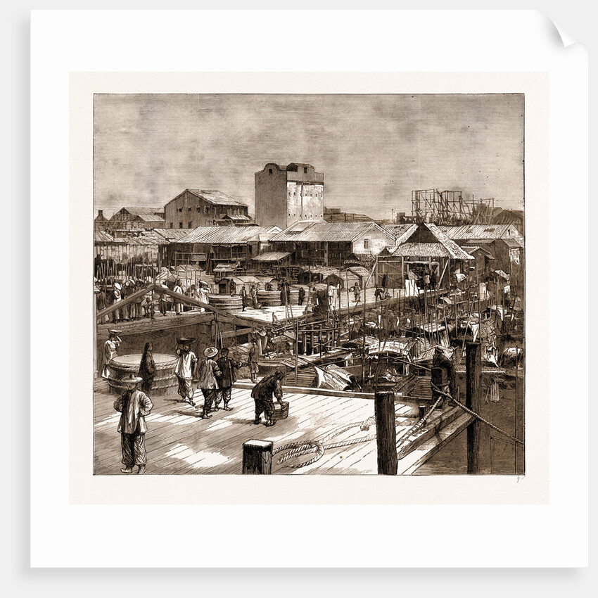 Wharf At Canton, Where The Rioting Began, And From Which A Chinese Porter Fell Into The Water And Was Drowned, China, 1883 by Anonymous