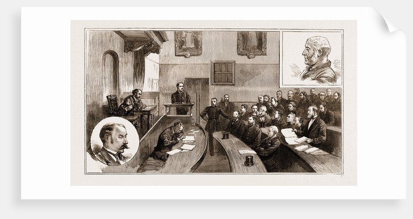 The River Plate Bank Frauds: Examination Of Warden And Watters At The Queen's Bench Court, Guildhall, London, UK, 1883 by Anonymous