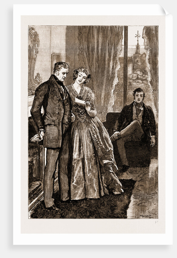 Thrilby Hall; She Laid Her Hand Upon Her Brother's Shoulder by William Small