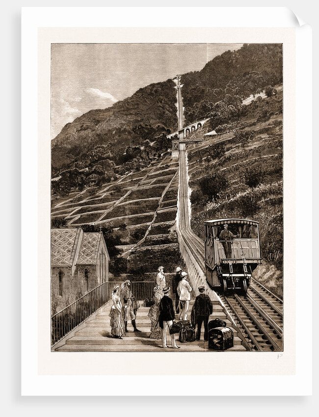 The Steepest Railway In The World: The New Mountain Line Between Montreux And Glion, Switzerland, 1883 by Anonymous