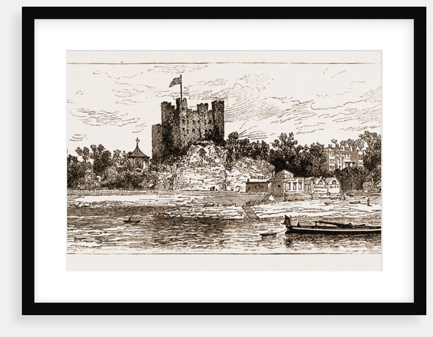 Rochester Castle And Cathedral From The River, UK, 1883 by Anonymous