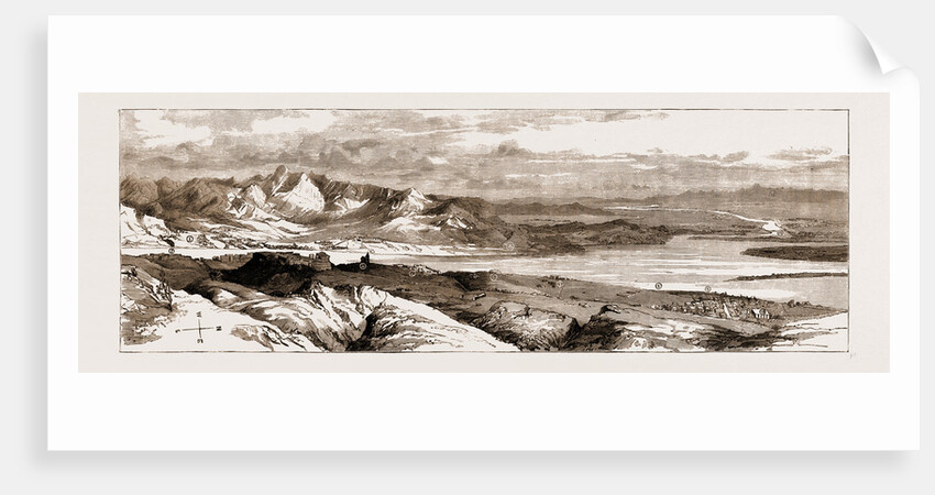 The New Railway Bridge Across The Indus At Attock, Panoramic View Of Attock And The Surrounding Country, 1883 by Anonymous