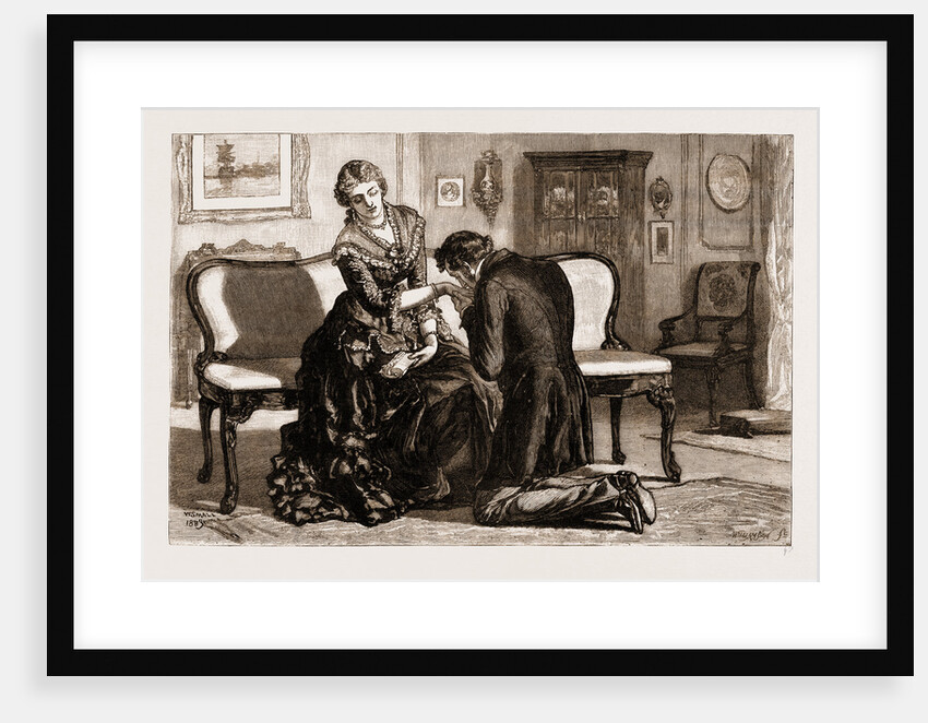 Thirlby Hall; I Caught One Of Her Hands And Covered It With Kisses by William Small