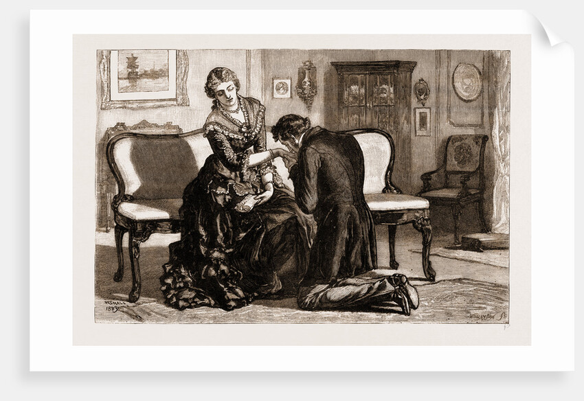 Thirlby Hall; I Caught One Of Her Hands And Covered It With Kisses by William Small