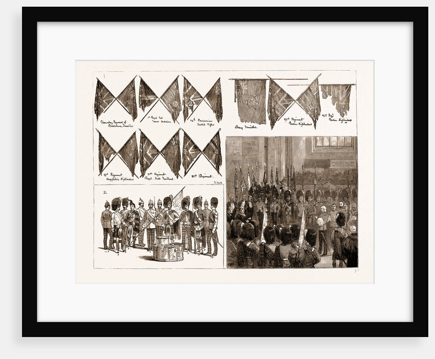The Duke Of Cambridge Depositing The Colours Of Seventeen Scottish Regiments In St. Giles's High Church, Edinburgh, Scotland, UK, 1883 by Anonymous
