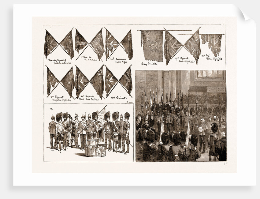 The Duke Of Cambridge Depositing The Colours Of Seventeen Scottish Regiments In St. Giles's High Church, Edinburgh, Scotland, UK, 1883 by Anonymous