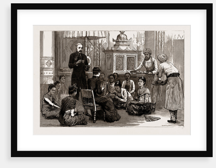 With Lord Dufferin In Burma: Lady Dufferin Receives The Burmese Ladies At Afternoon Tea In The Palace, Mandalay, 1886 by Anonymous