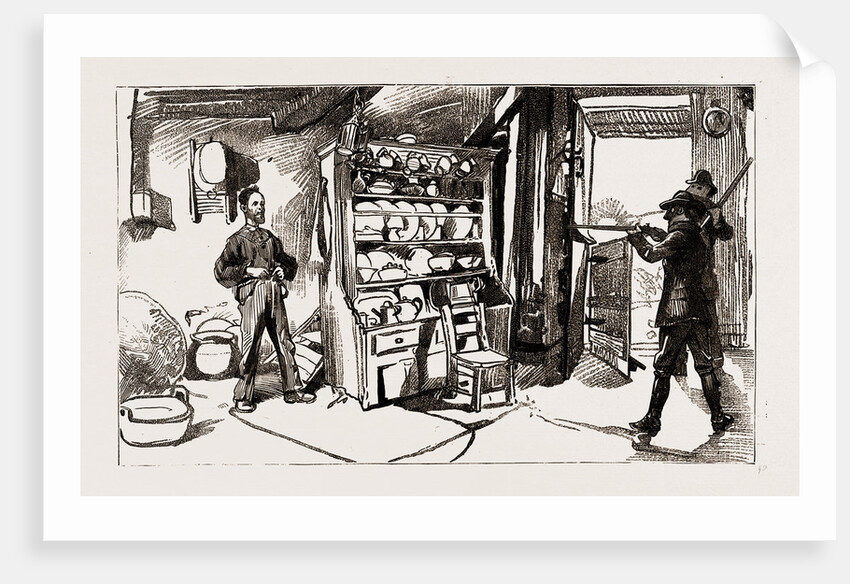 Boycotting In Ireland: Moonlighters Demanding Arms In Pope's Cabin, County Kerry, 1886 by Anonymous