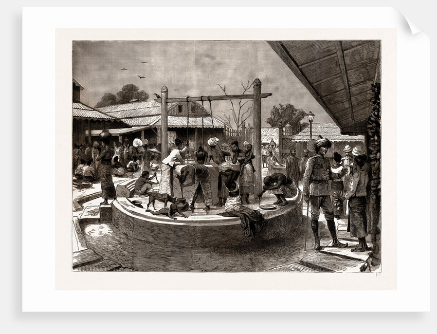 The Manners And Customs Of The Burmans: A Wash And Brush Up In The Market Place, Mandalay, 1886 by Anonymous