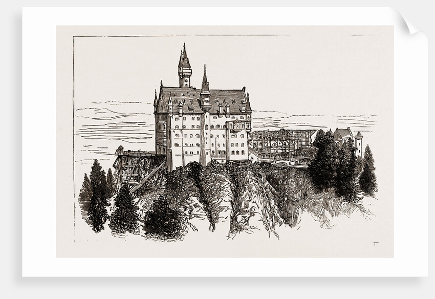 The Unfinished Castle Of Neuschwanstein, Hohenschwangau, Germany, 1886 by Anonymous
