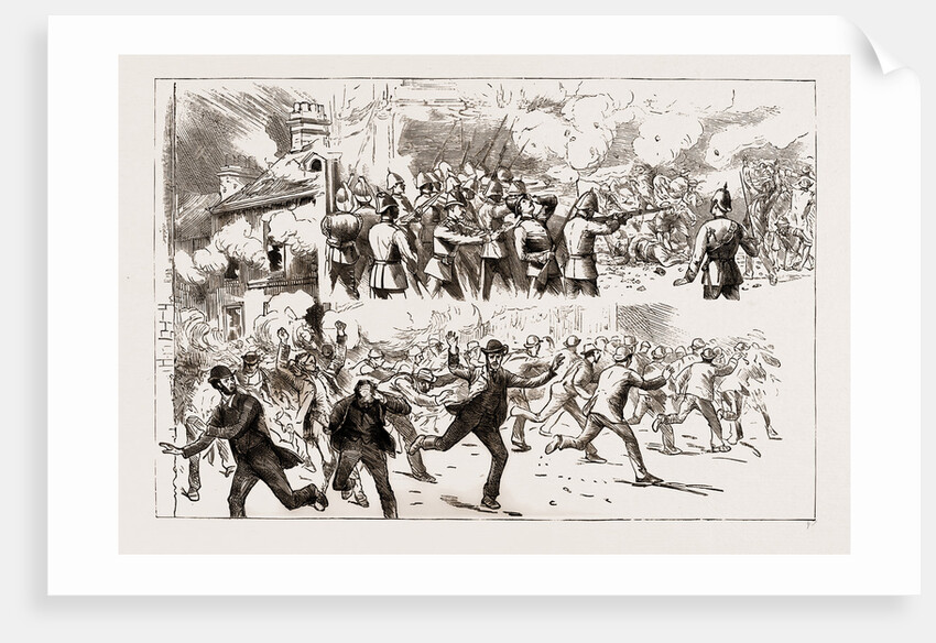Rioting In Belfast, A Street Corner, 1886; Burning Of M'closkey's Public House In York Street by Anonymous
