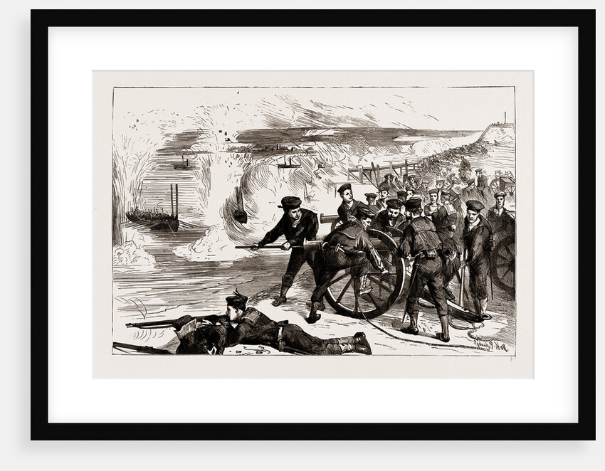 Naval Sham Fight At Whale Island, Portsmouth, UK, 1886 by Anonymous