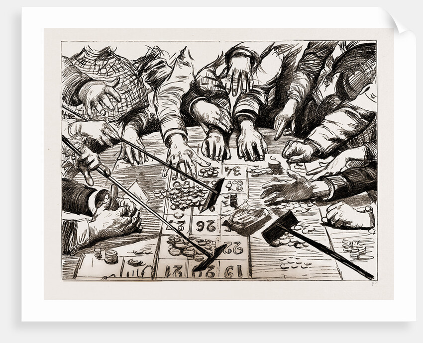 A Mass Of Gold And A Crowd Of Hands At A Casino, 1886 by Anonymous