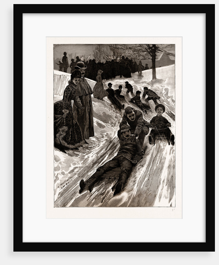 Tobogganing In The Vale Of Health, Hampstead, London, UK, 1886 by Anonymous