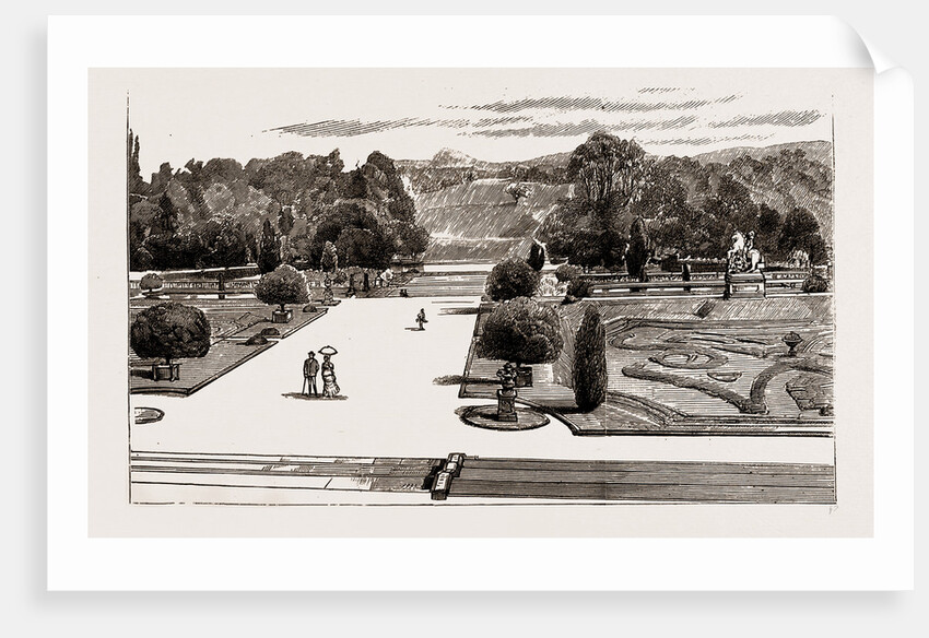 Eaton Hall: The Gardens From The Terrace, UK, 1886 by Anonymous