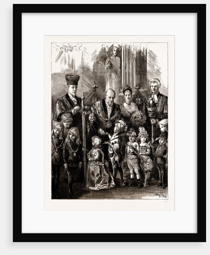 Brobdingnag And Lilliput Meet. Reception Of Children By The Lord Mayor At The Juvenile Fancy Dress Ball At The Mansion House, London, UK, 1886 by Anonymous