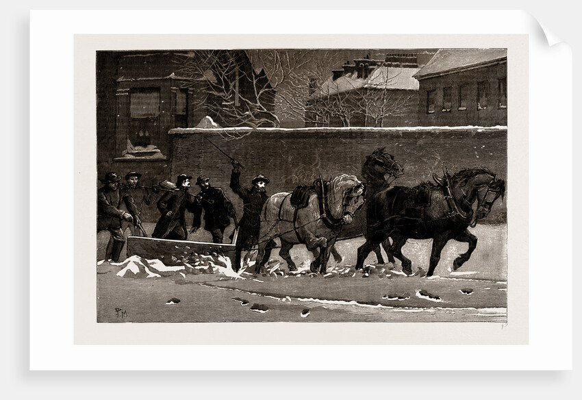 The Recent Frost And Snow Storm In London: A Snow-plough At Work At Earl's Court, London, UK, 1886 by Anonymous