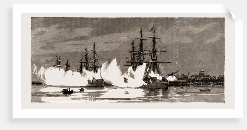 The Squadron At Rangoon Firing A Salute Of Thirty-one Guns On The Receipt Of The News Of King Theebaw's Submission, 1886 by Anonymous