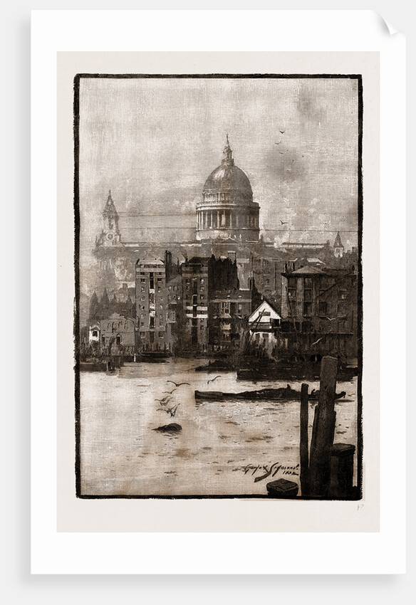 The Royal River: The Thames From Source To Sea: St. Paul's From The River, London, UK, 1886 by Anonymous
