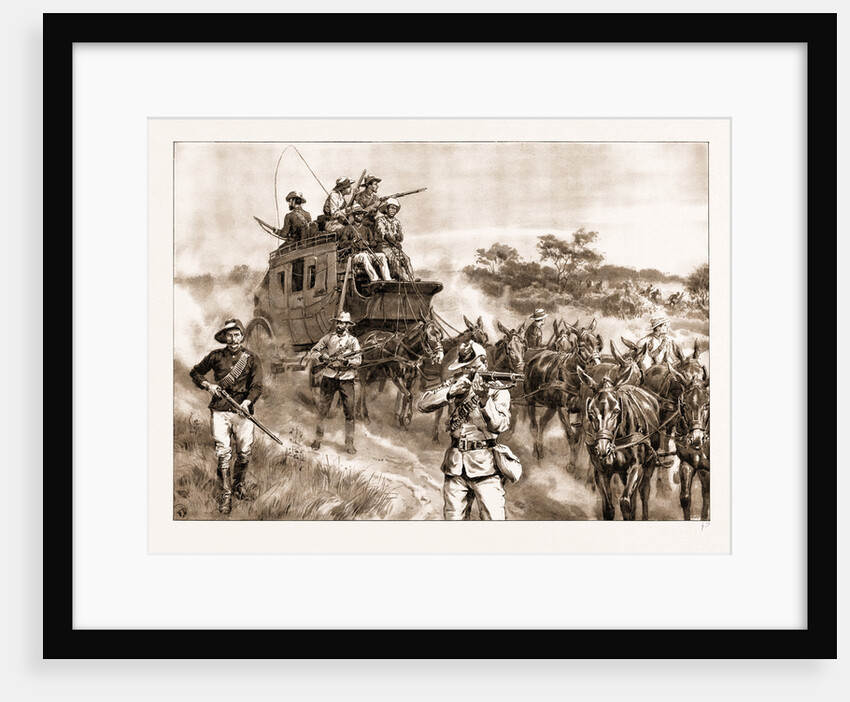 Heroic Deeds In The Matabele War: Defending The Mail Coach From A Body Of Kafirs On The Salisbury Road, Zimbabwe, 1897 by Anonymous