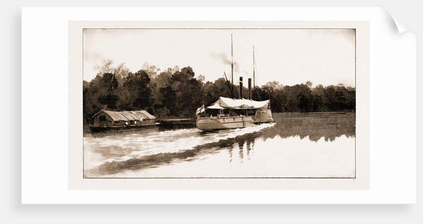 The Benin Punitive Expedition: A River Scene On The Way To The King's Capital; H.M.S. Alecto On The Benin River, 1897 by Anonymous