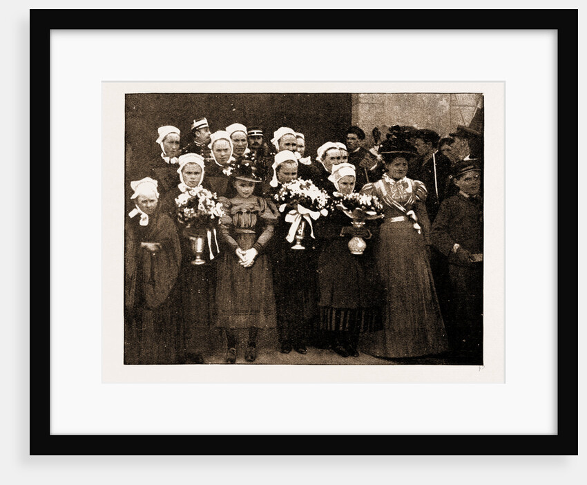 The Presentation Of Drummond Castle Medals: Breton Children With Bouquets For The French And British Officials, 1897 by Anonymous