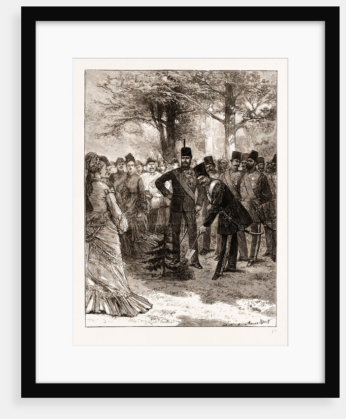 The Prince Of Wales's Garden Party At Chiswick, The Shah Planting A Tree In Commemoration Of His Visit by Anonymous