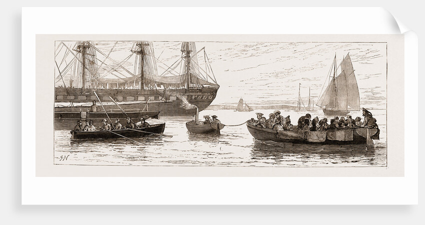 Going To The Ball On Board H.M.S. Ariadne, The Royal Yacht Squadron Regatta At Cowes by Anonymous