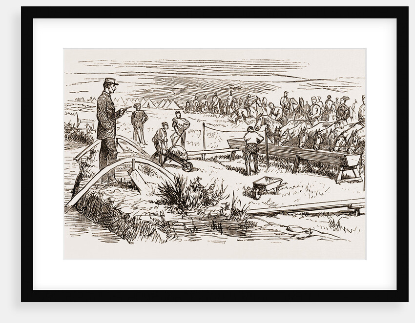 Watering Horses, Autumn Manoeuvres At Dartmoor by Anonymous