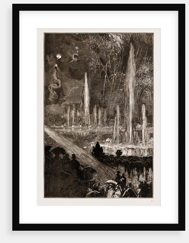 The Shah Of Persia (iran) At The Crystal Palace London UK 1873, The Fountains Illuminated And Fireworks by Anonymous