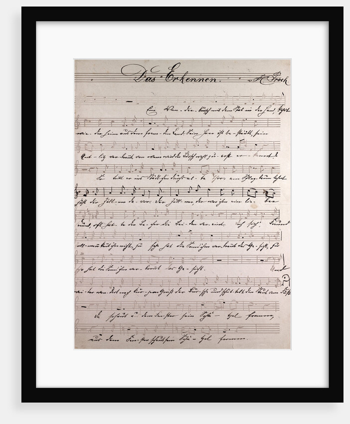 Das Erkennen, handwritten sheet music by Anonymous