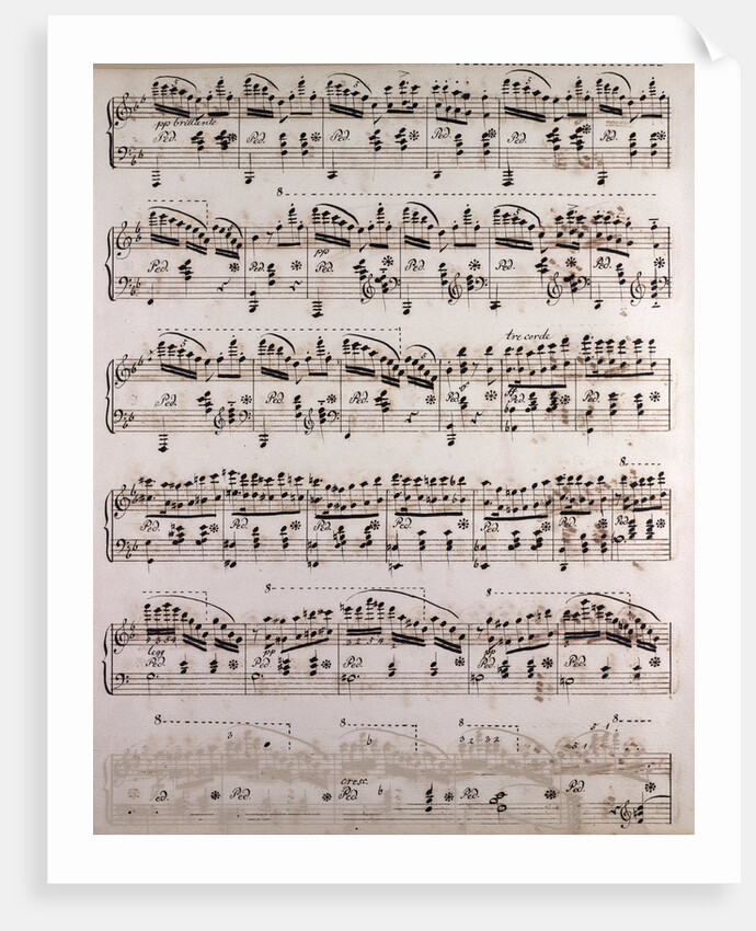 Handwritten sheet music, brillante, tre corde by Anonymous
