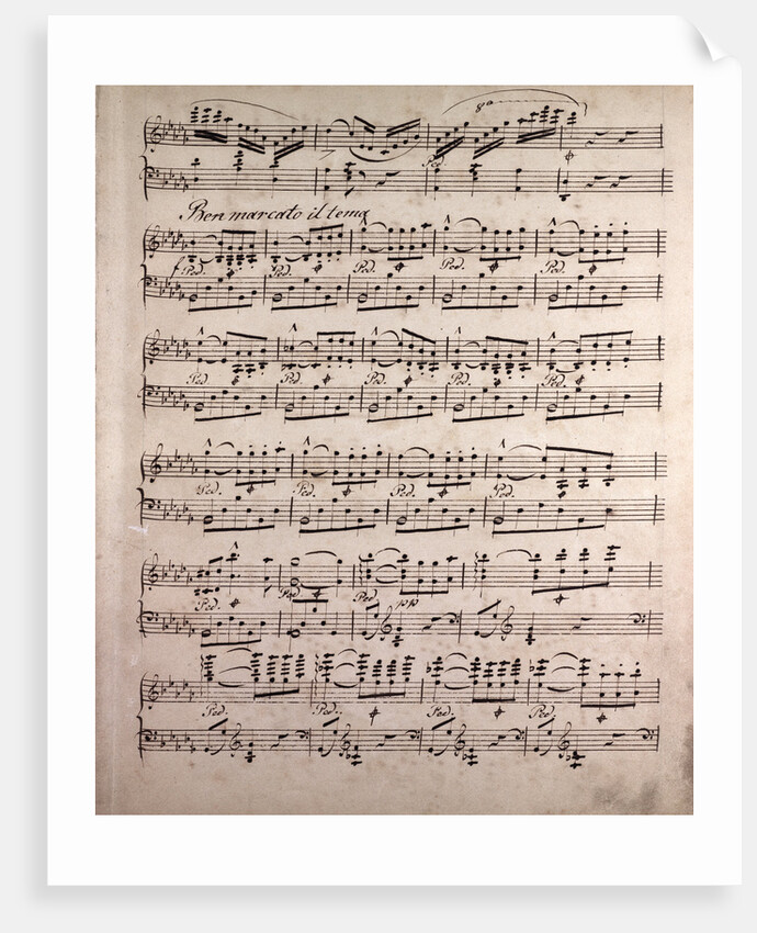 Handwritten sheet music, ben marcato il tema by Anonymous
