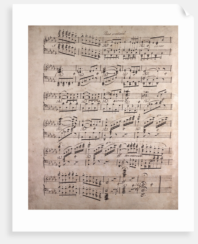 Handwritten sheet music, plus anime, ben marcato by Anonymous