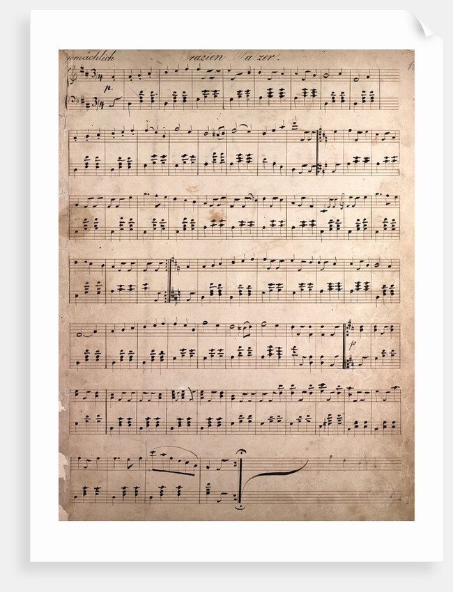 Handwritten sheet music, grazien walzer by Anonymous