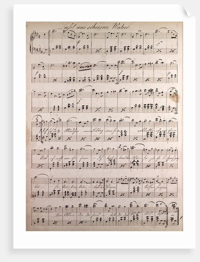 Last uns scherzen walzer, handwritten sheet music by Anonymous