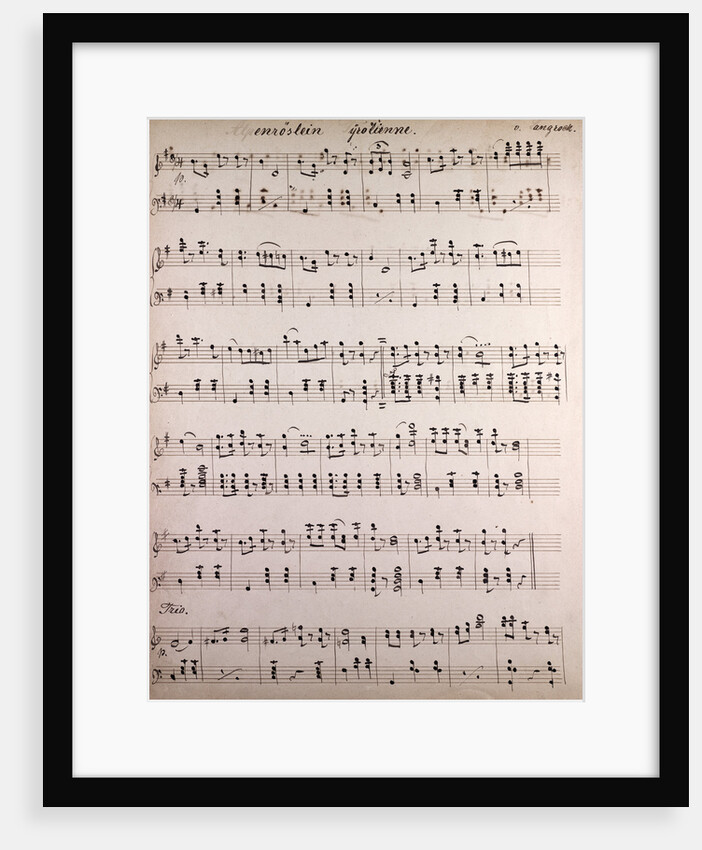 Alpenroslein, Tyrolienne, Handwritten sheet music by Anonymous
