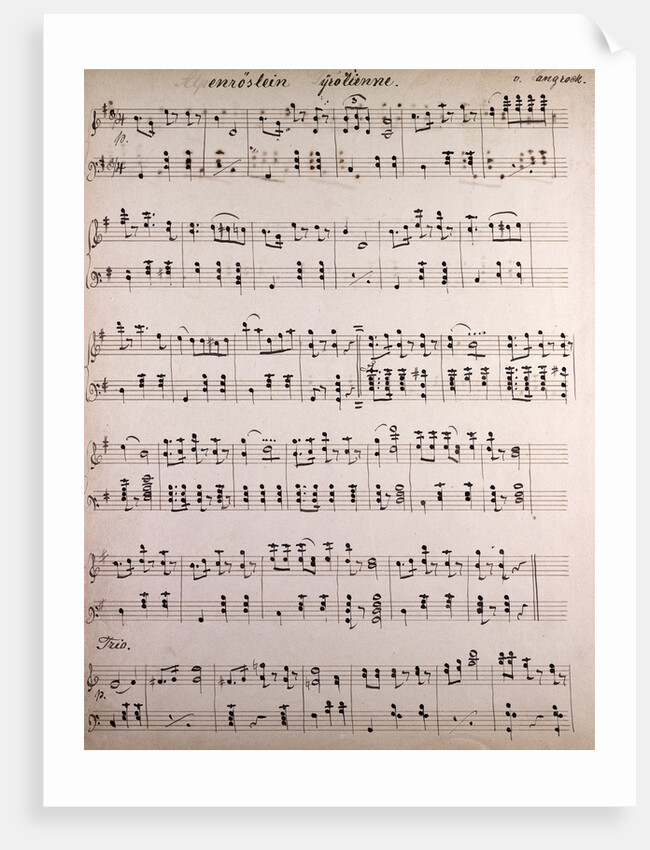 Alpenroslein, Tyrolienne, Handwritten sheet music by Anonymous