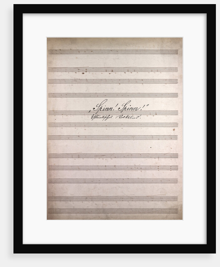 Spinn Spinn!, Handwritten sheet music by Anonymous