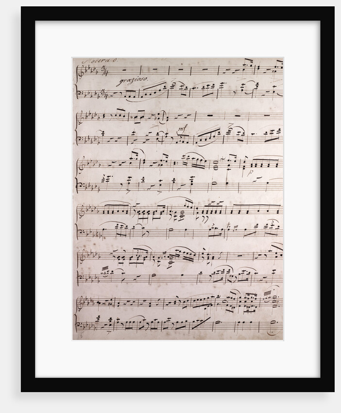 Handwritten sheet music, grazioso by Anonymous
