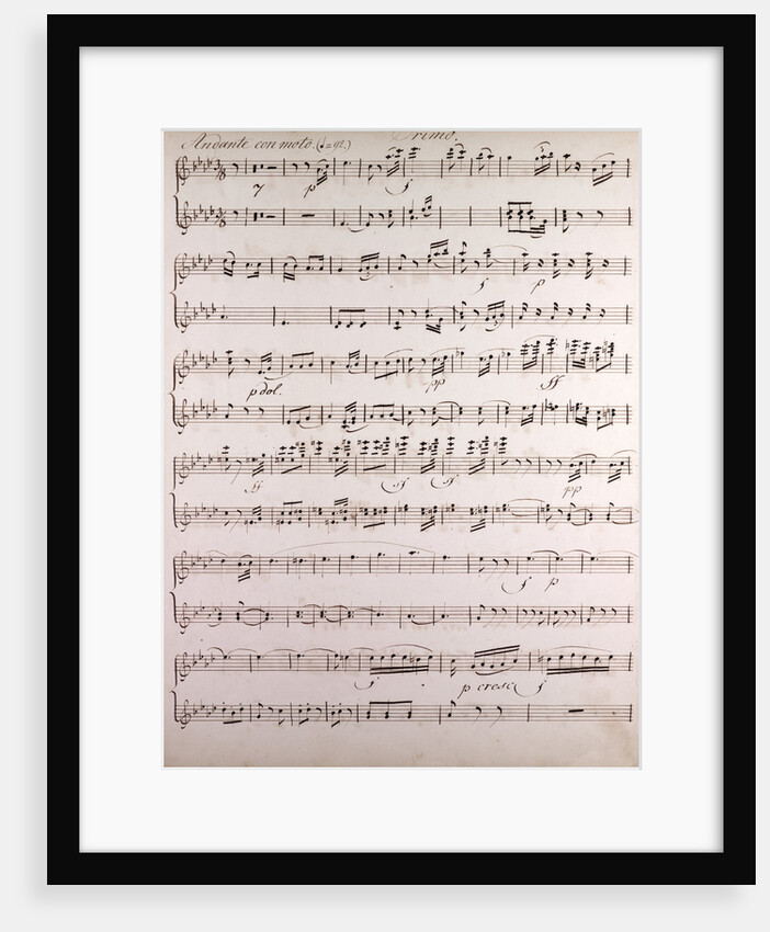 Handwritten sheet music, andante con moto by Anonymous