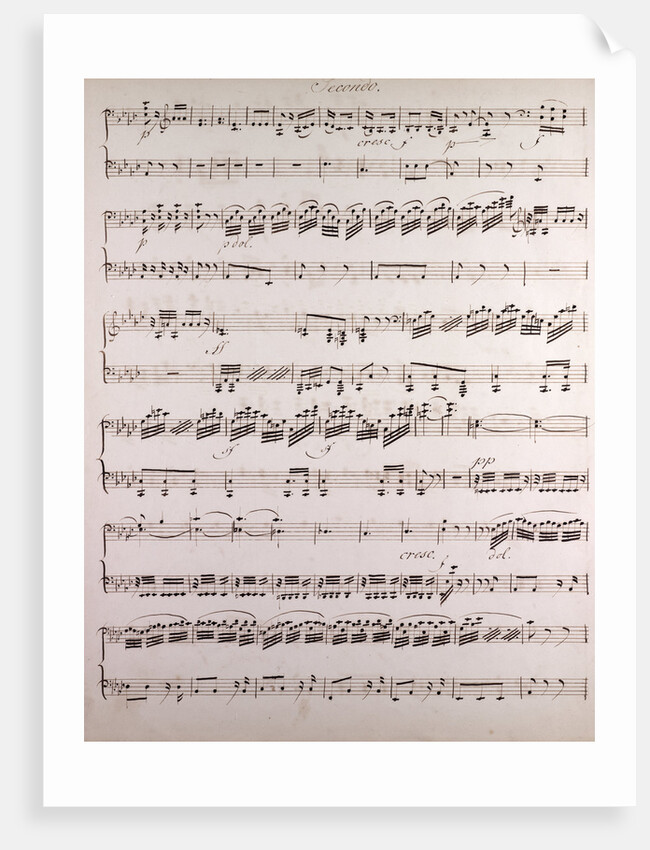 Handwritten sheet music, secondo by Anonymous