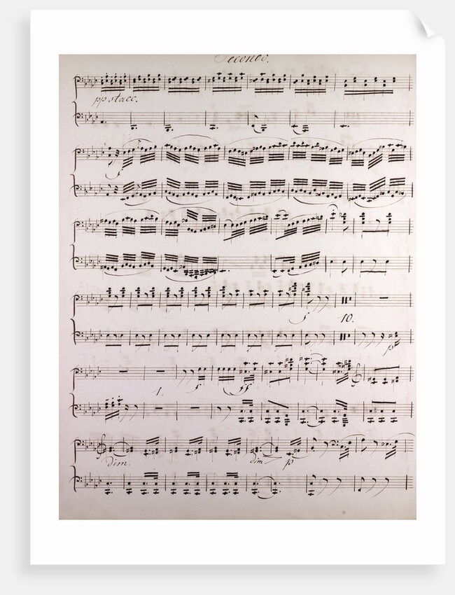 Handwritten sheet music, secondo by Anonymous