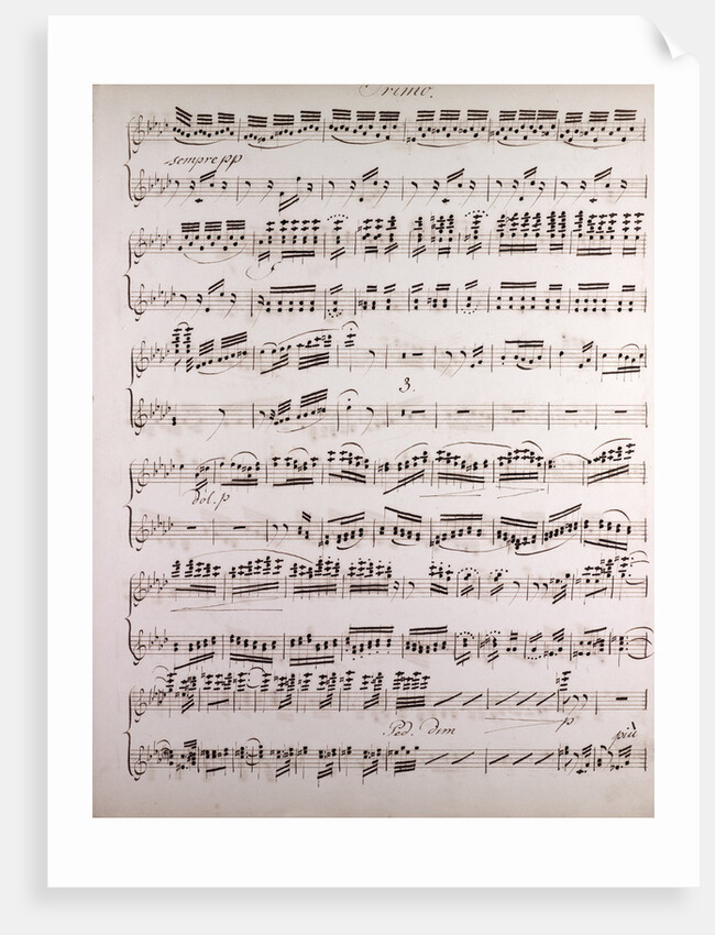 Handwritten sheet music, primo by Anonymous