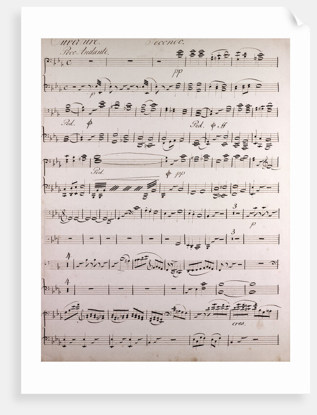 Handwritten sheet music, ouverture poco andante, secondo by Anonymous